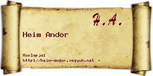 Heim Andor névjegykártya